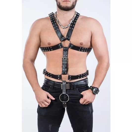 BDSM Gay Body Bondage Harness Men Fetish Leather Lingerie Sexual Chest Harness Belt Strap Punk Rave Gay Costumes for Adult Sex - FETLIFESHOP