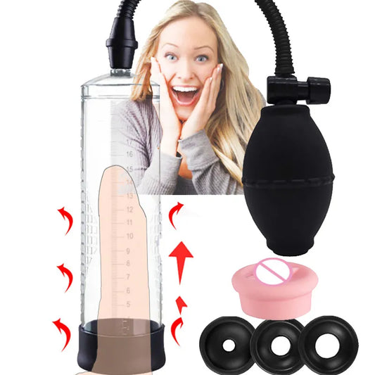 Penis Pump Vacuum Pump for Penis Enlargement Male Enhancement Erection Dick Cock Pump Masturbator Penis Trainer Adult Sex Toys - FETLIFESHOP